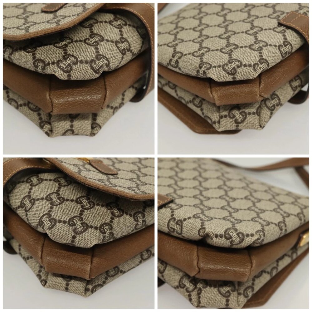 GUCCI GG Plus Supreme Shoulder Bag PVC Beige Gold Auth BA3539 - Picture 15 of 16